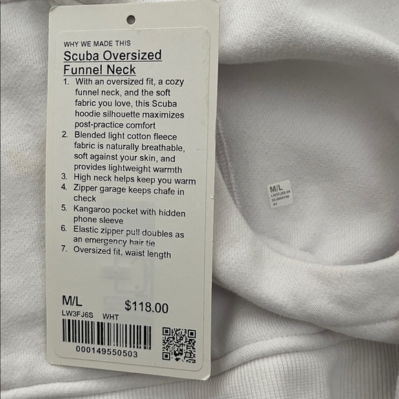 Lululemon | Oversized Funnel Neck Scuba | white | M\L - Picture 4 of 7